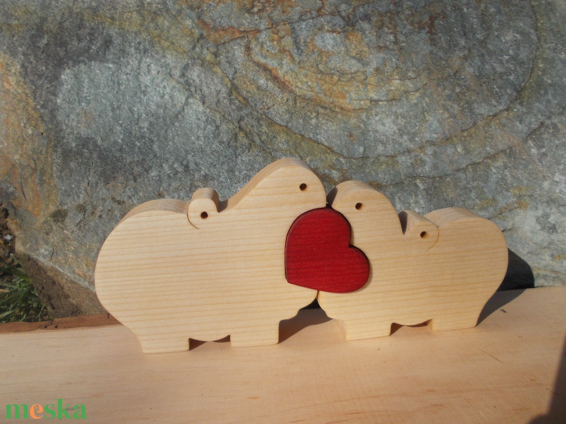 Vízilovak szívvel - otthon & életmód - dekoráció - dísztárgy - Meska.hu