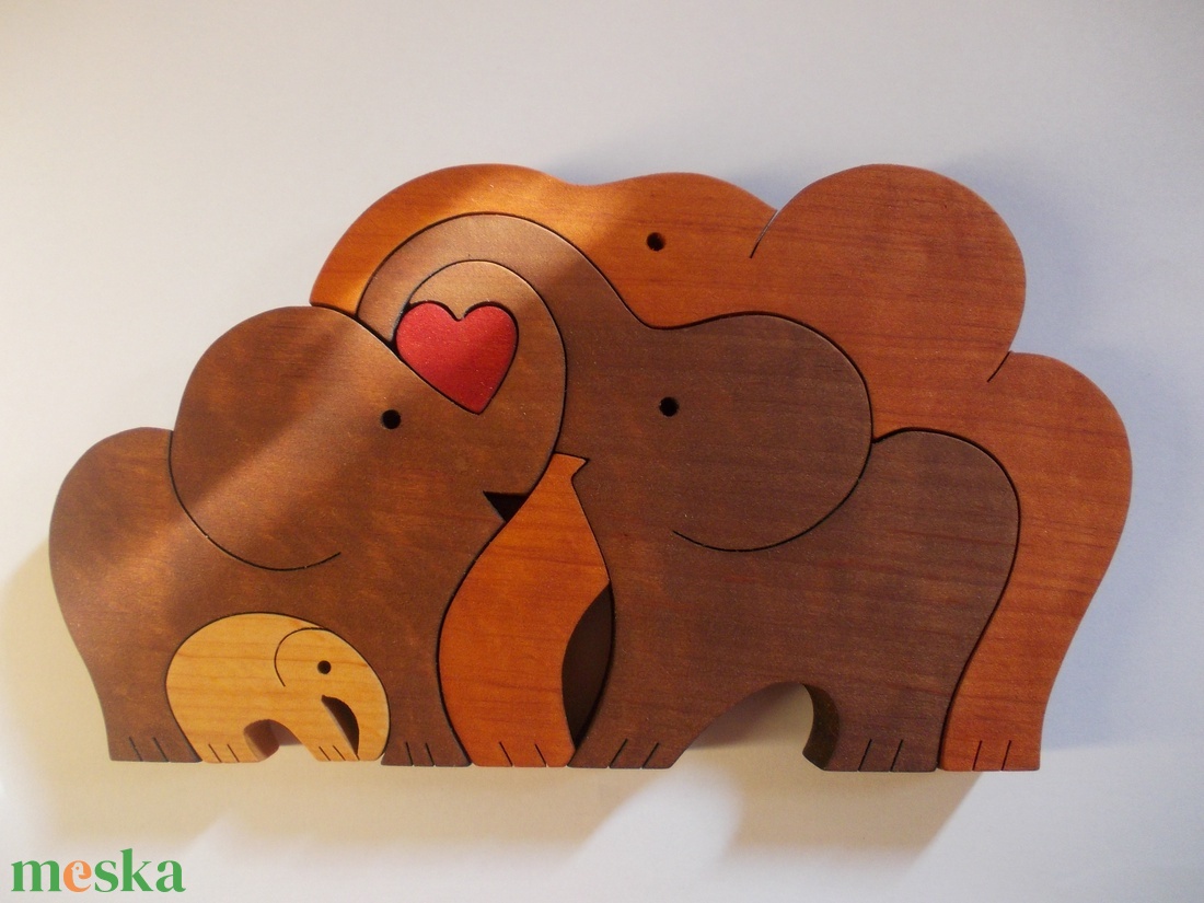 Elefánt család szívvel 2 - otthon & életmód - dekoráció - dísztárgy - Meska.hu