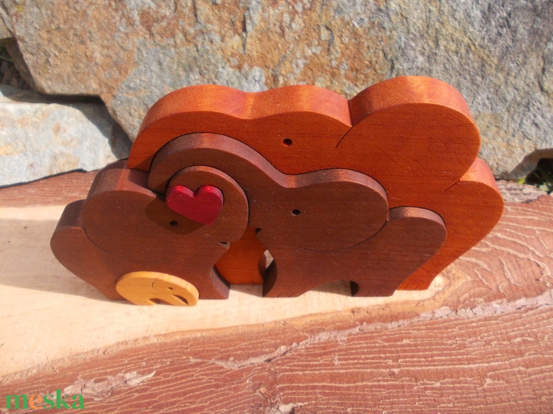 Elefánt család szívvel 2 - otthon & életmód - dekoráció - dísztárgy - Meska.hu