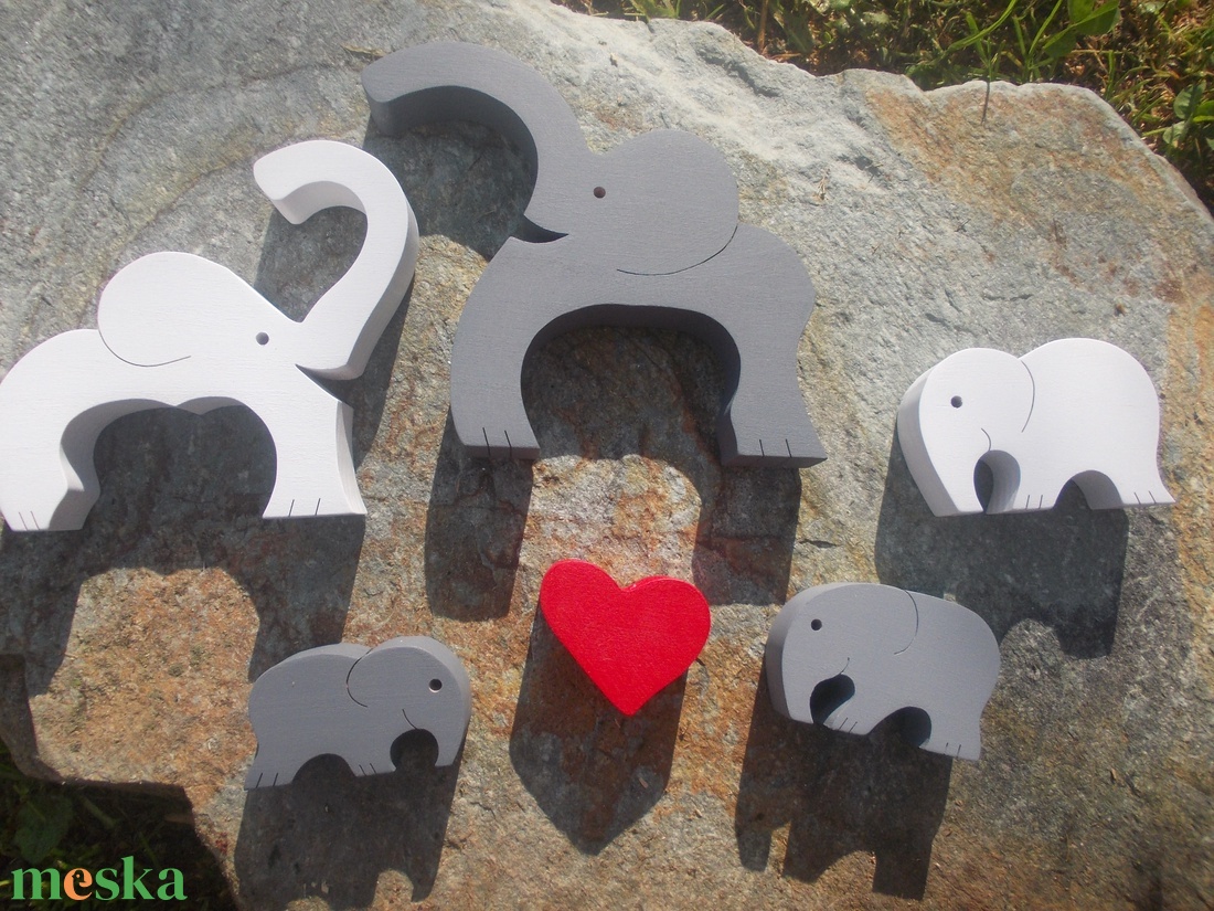 Elefánt család színes - játék & sport - plüssállat & játékfigura - elefánt - Meska.hu