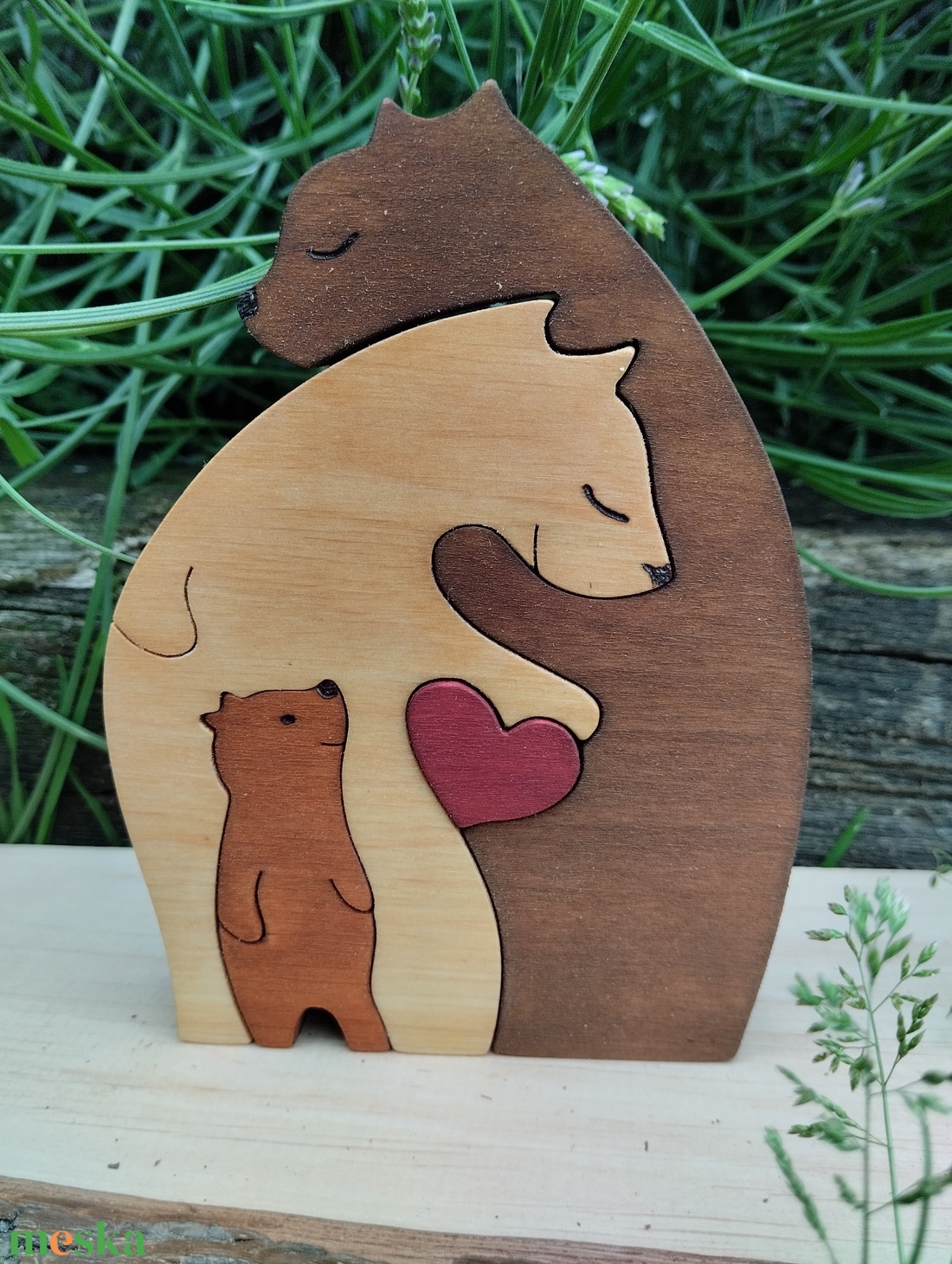 Mackó család szívvel 1 - otthon & életmód - dekoráció - dísztárgy - Meska.hu