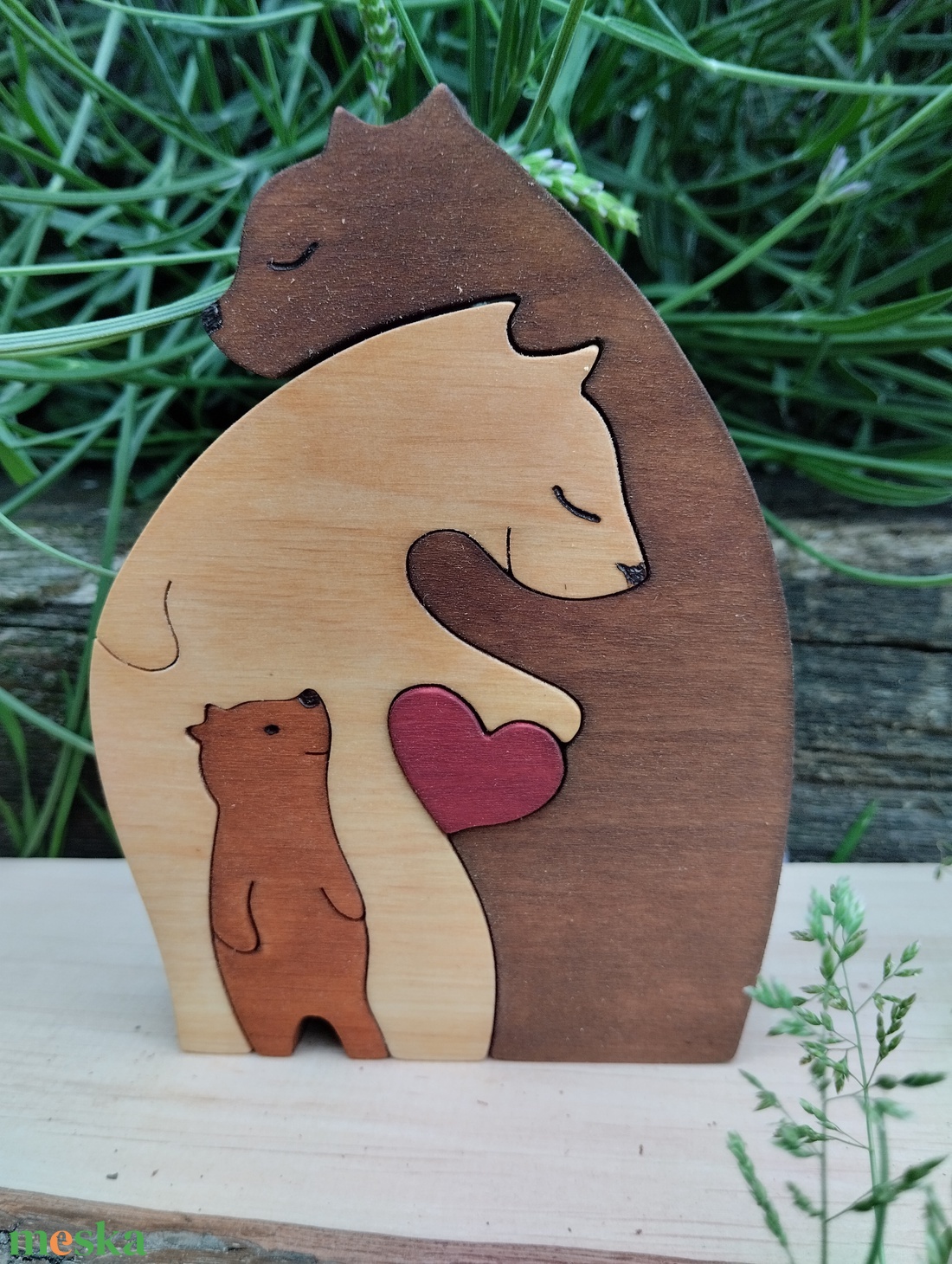 Mackó család szívvel 1 - otthon & életmód - dekoráció - dísztárgy - Meska.hu