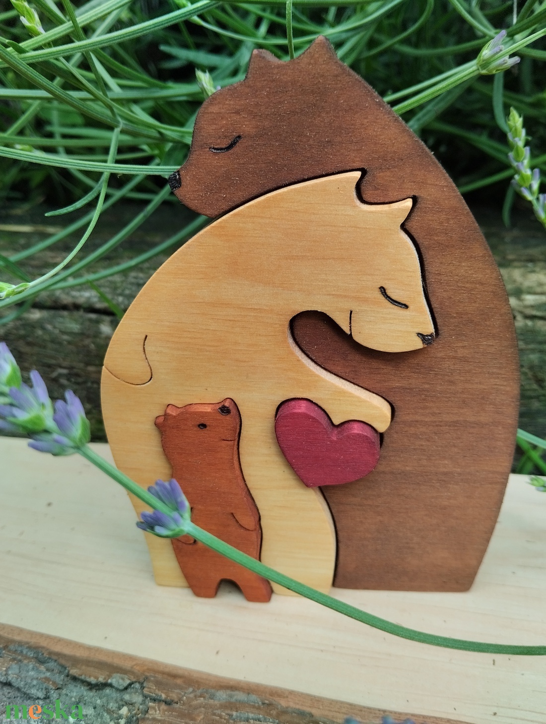 Mackó család szívvel 1 - otthon & életmód - dekoráció - dísztárgy - Meska.hu