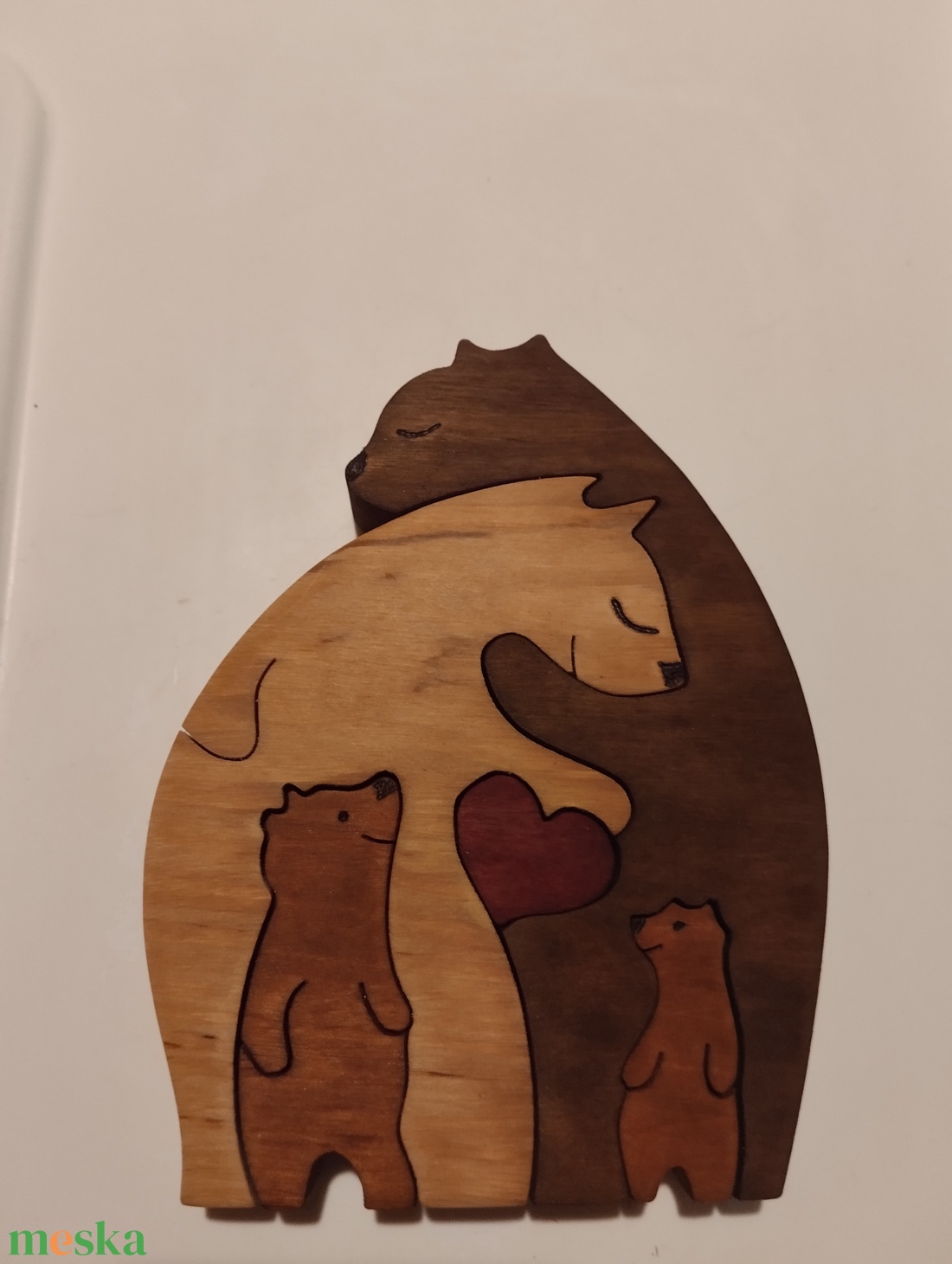 Mackó család szívvel 2 - otthon & életmód - dekoráció - dísztárgy - Meska.hu