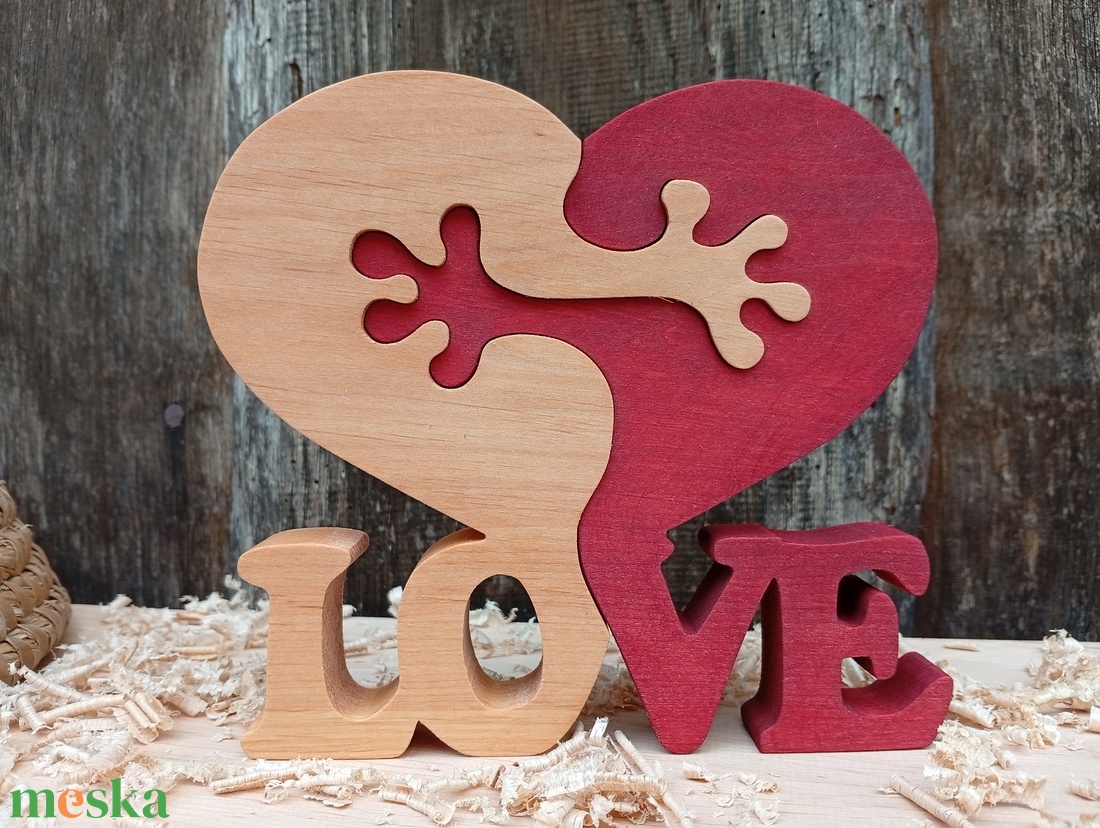 Ölelkező szívek LOVE felirattal - otthon & életmód - dekoráció - dísztárgy - Meska.hu
