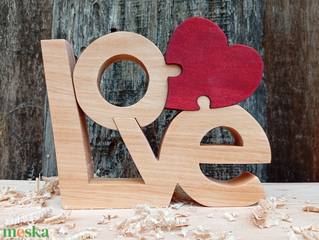  LOVE felirat szívvel - otthon & életmód - dekoráció - dísztárgy - Meska.hu