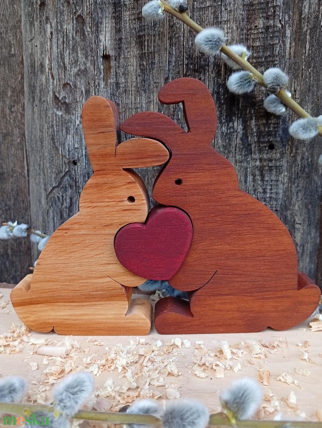 Szerelmes nyuszik - otthon & életmód - dekoráció - dekoratív figurák és szobrok - Meska.hu