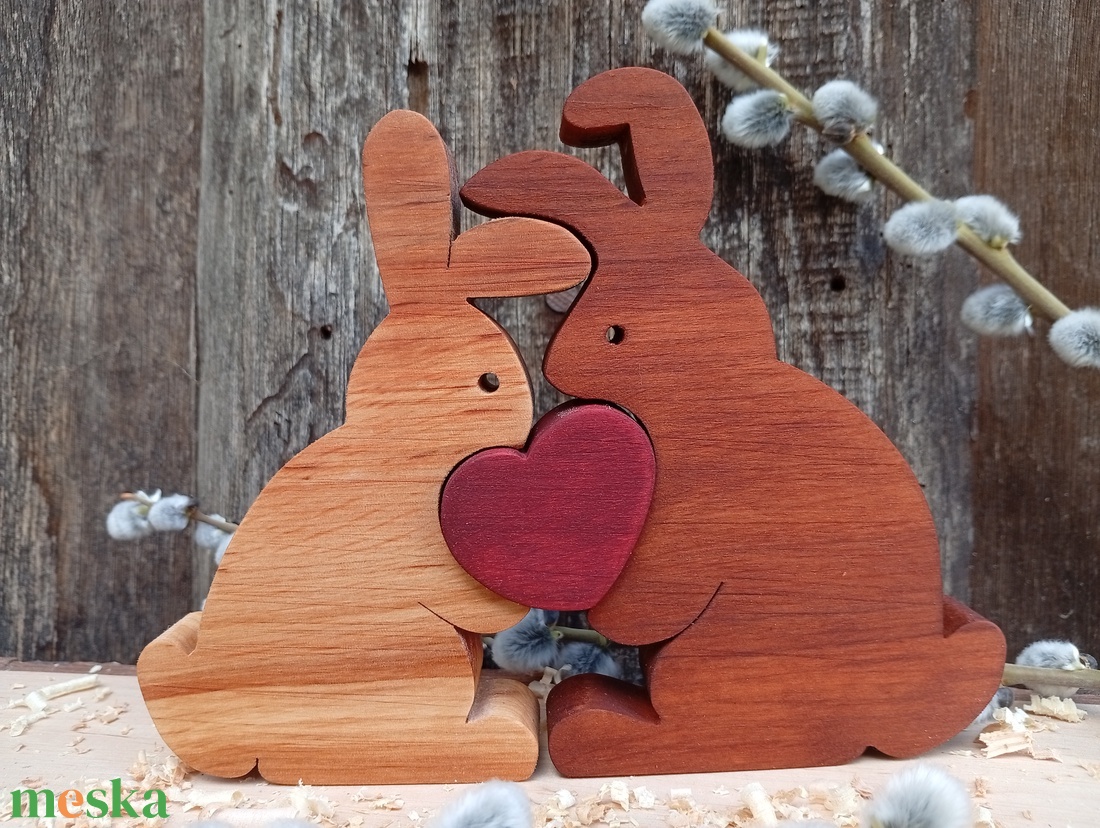 Szerelmes nyuszik - otthon & életmód - dekoráció - dekoratív figurák és szobrok - Meska.hu