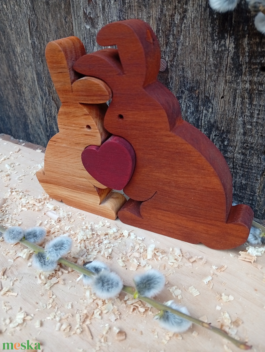 Szerelmes nyuszik - otthon & életmód - dekoráció - dekoratív figurák és szobrok - Meska.hu