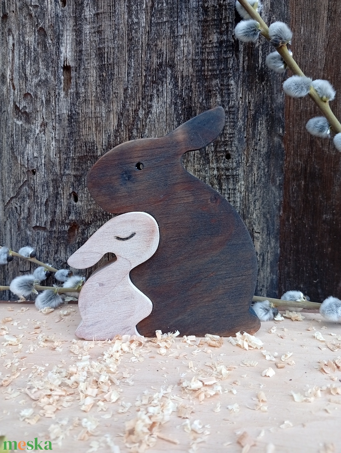 Nyuszi gyermekével - otthon & életmód - dekoráció - dekoratív figurák és szobrok - Meska.hu