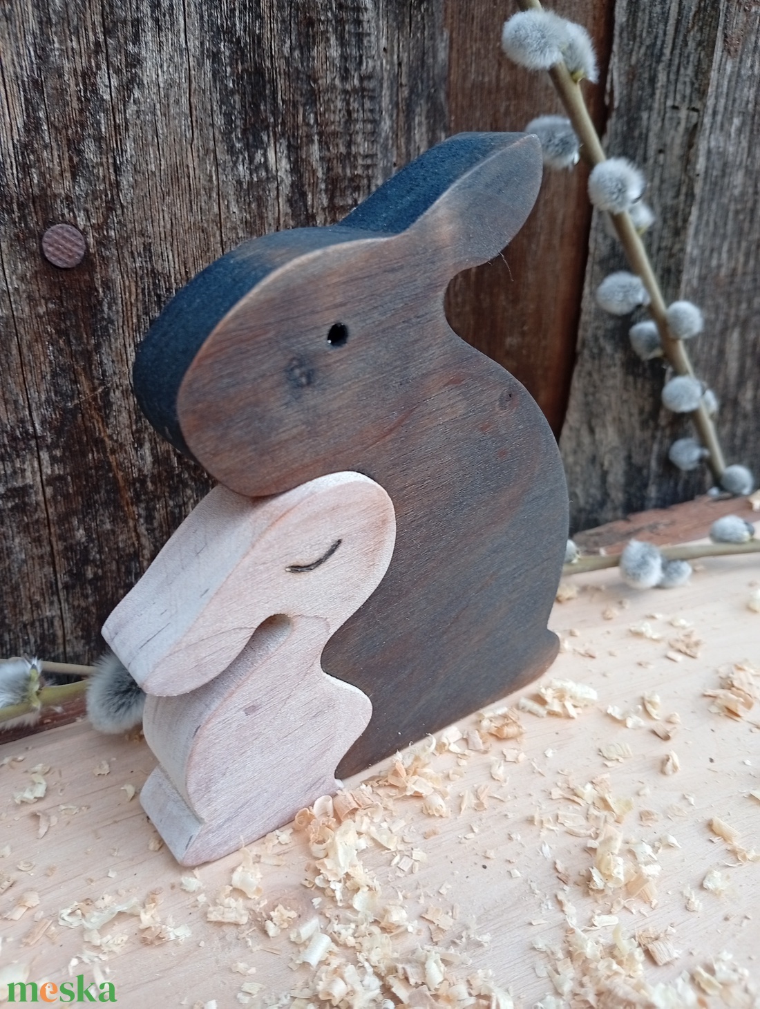 Nyuszi gyermekével - otthon & életmód - dekoráció - dekoratív figurák és szobrok - Meska.hu