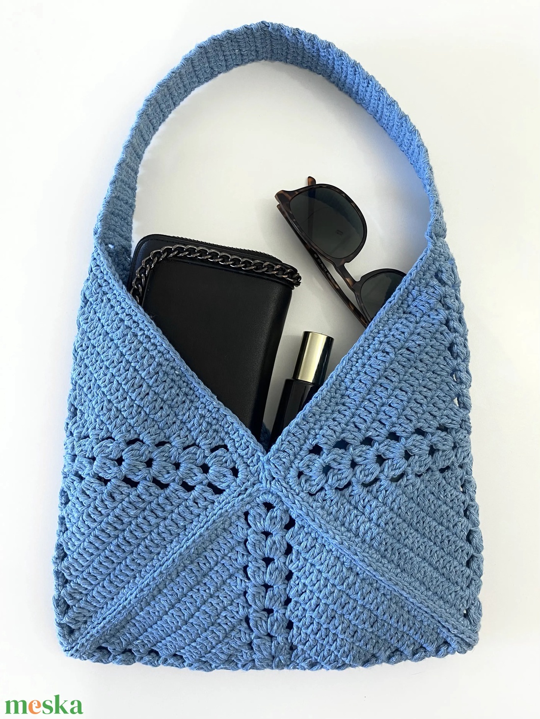 Horgolt szatyor/táska - táska & tok - kézitáska & válltáska - válltáska - Meska.hu