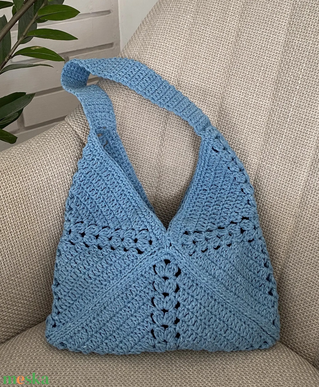 Horgolt szatyor/táska - táska & tok - kézitáska & válltáska - válltáska - Meska.hu