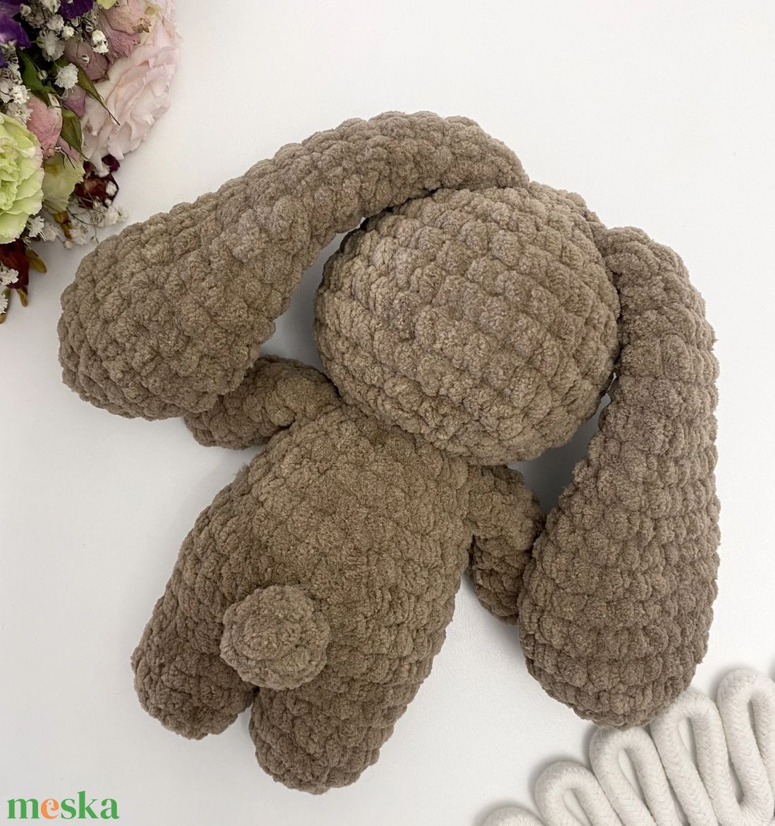 Horgolt nyuszi, barna - játék & sport - plüssállat & játékfigura - nyuszi - Meska.hu