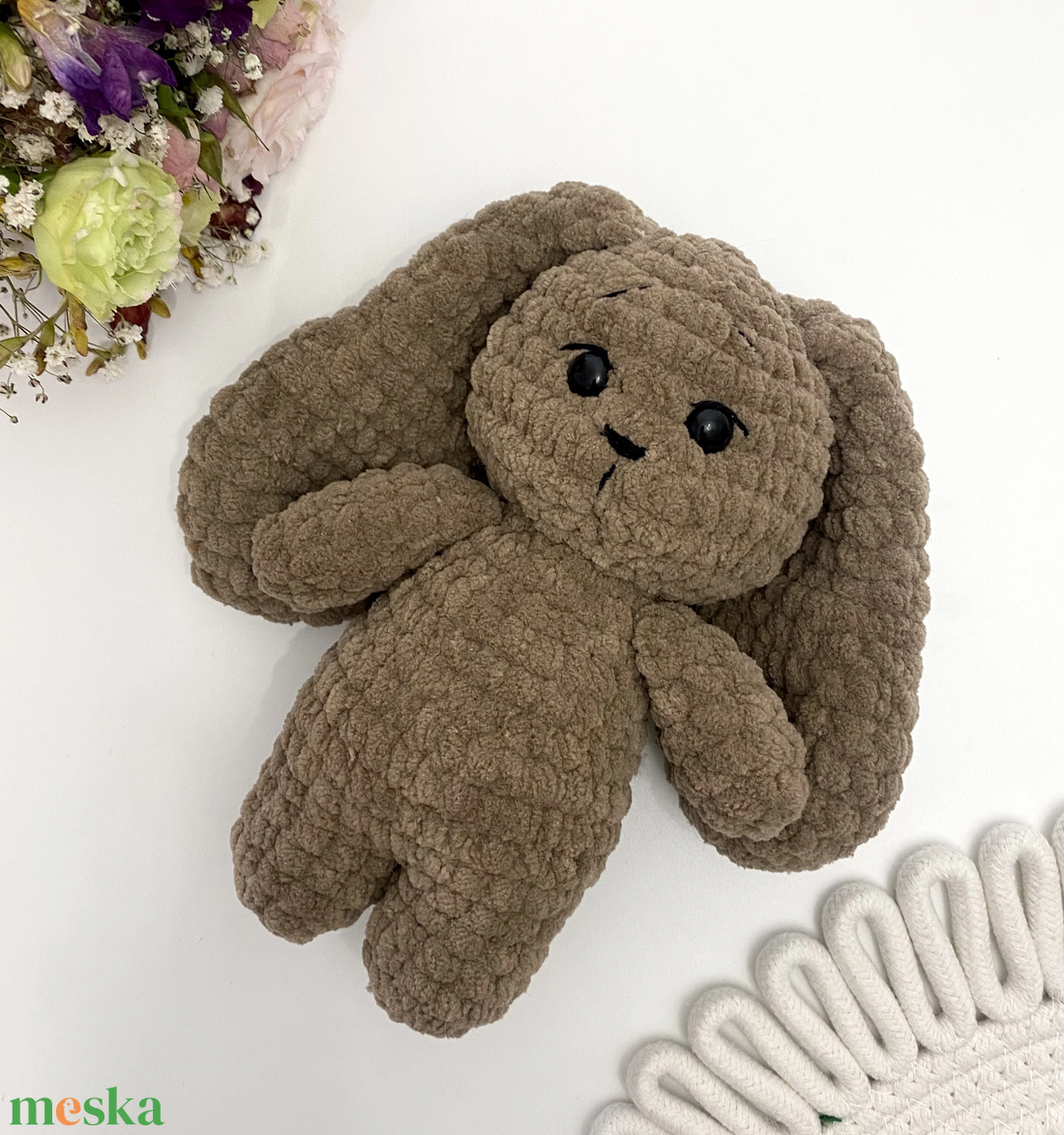 Horgolt nyuszi, barna - játék & sport - plüssállat & játékfigura - nyuszi - Meska.hu