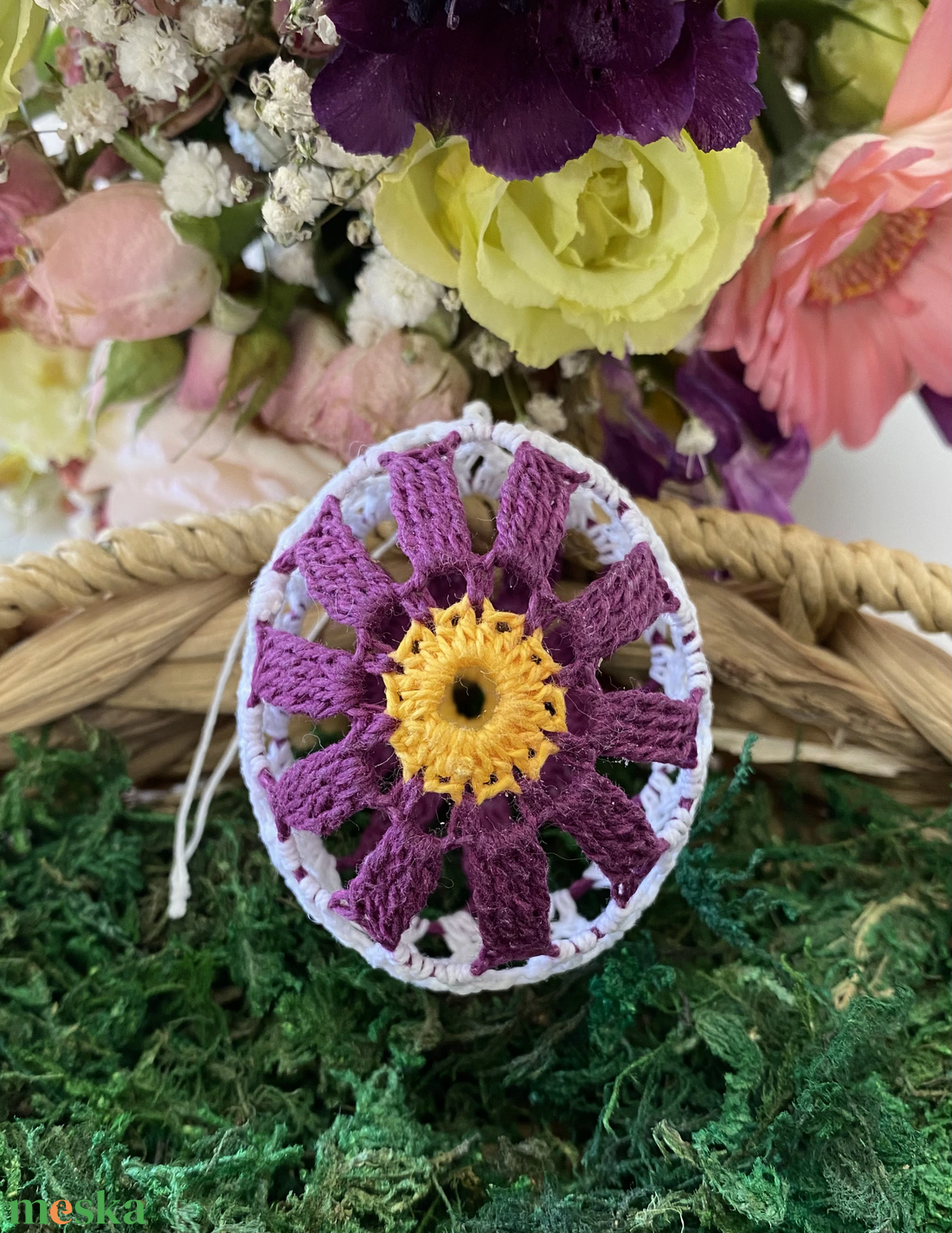 Horgolt húsvéti tojások - ünnepi díszek, dekorációk - húsvéti díszek és dekorációk - húsvéti tojás, hímestojás - Meska.hu
