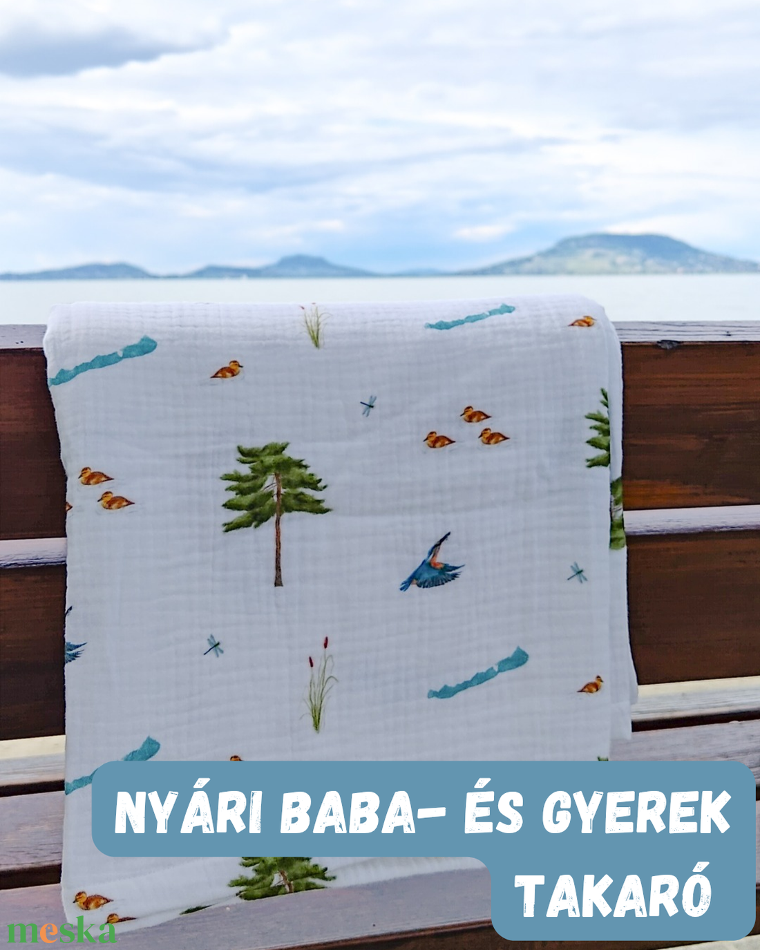 Balaton mintájú babatakaró  - otthon & életmód - babaszoba, gyerekszoba - babatakaró, gyerek pléd - Meska.hu
