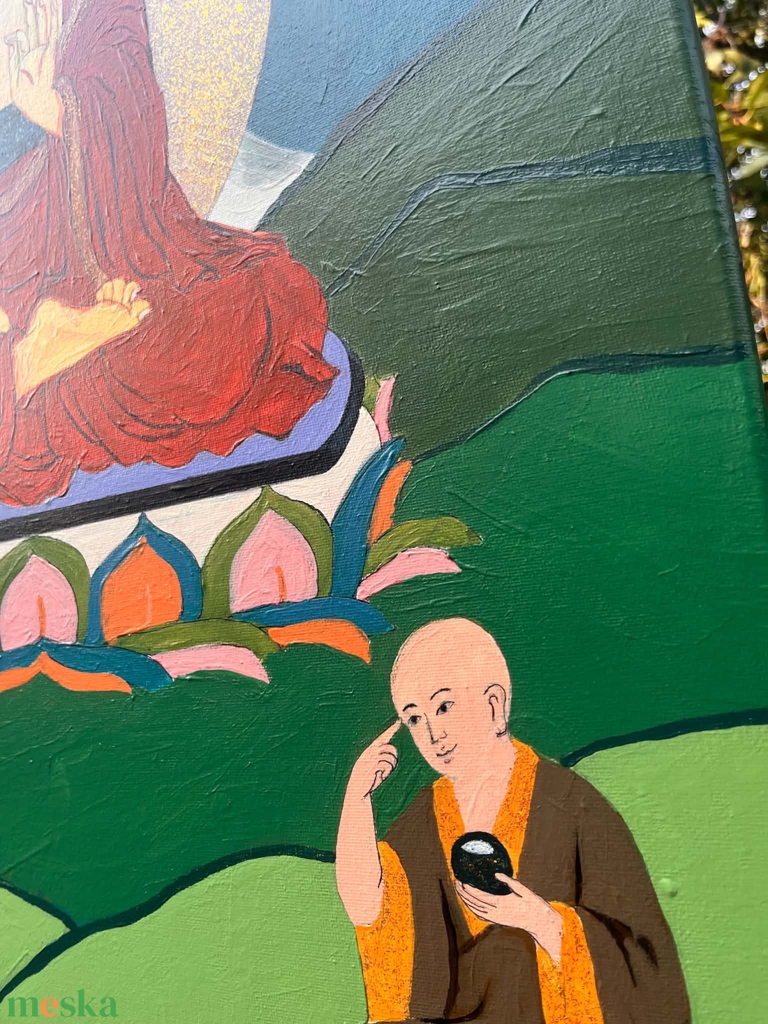 Csendes Fény � Sákjamuni Buddha vászonkép - művészet - festmény - akril - Meska.hu