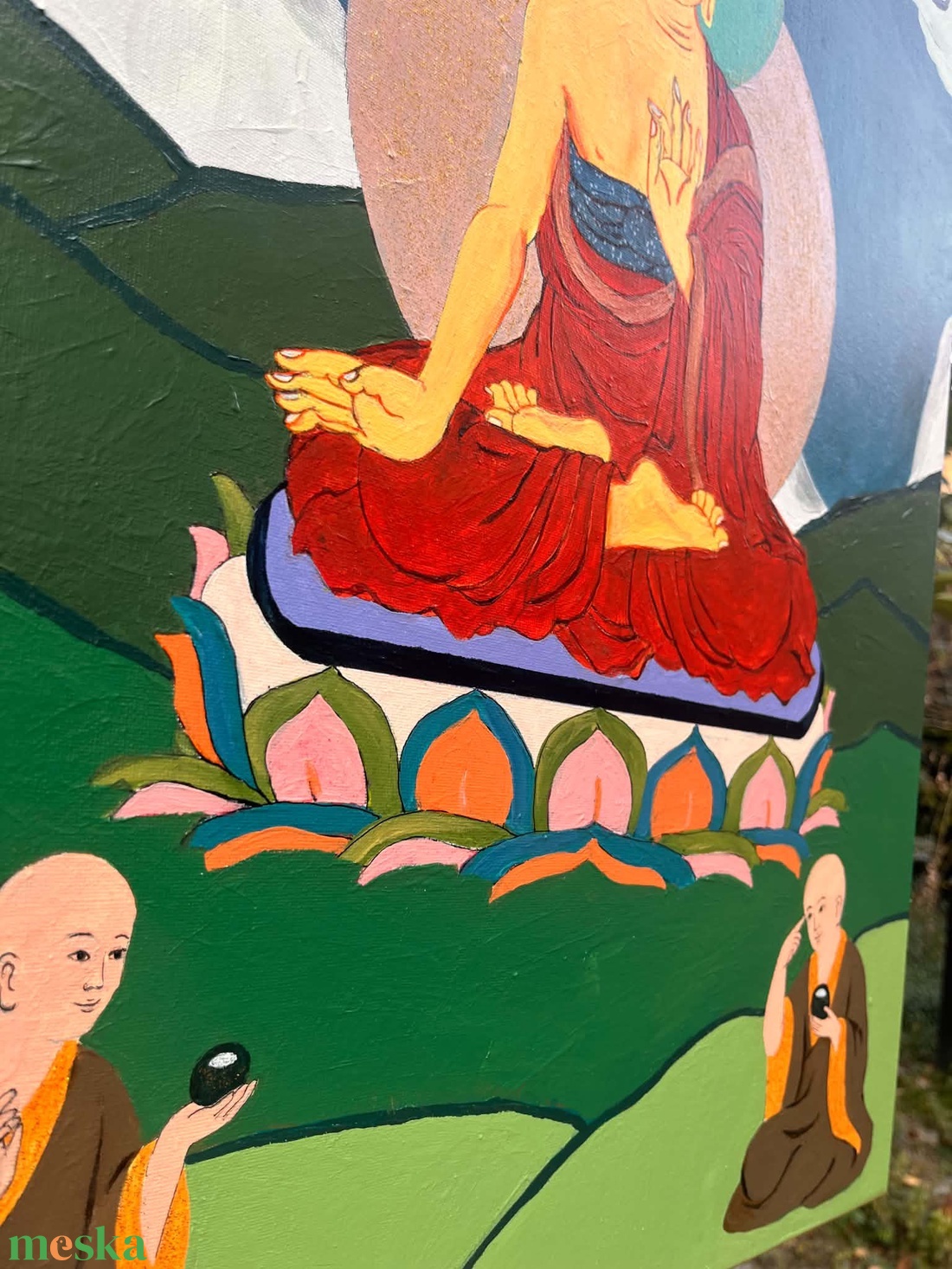 Csendes Fény � Sákjamuni Buddha vászonkép - művészet - festmény - akril - Meska.hu