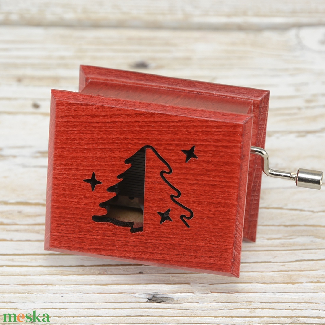 O, Tannenbaum zenedoboz piros - otthon & életmód - dekoráció - asztal és polc dekoráció - zenedoboz - Meska.hu