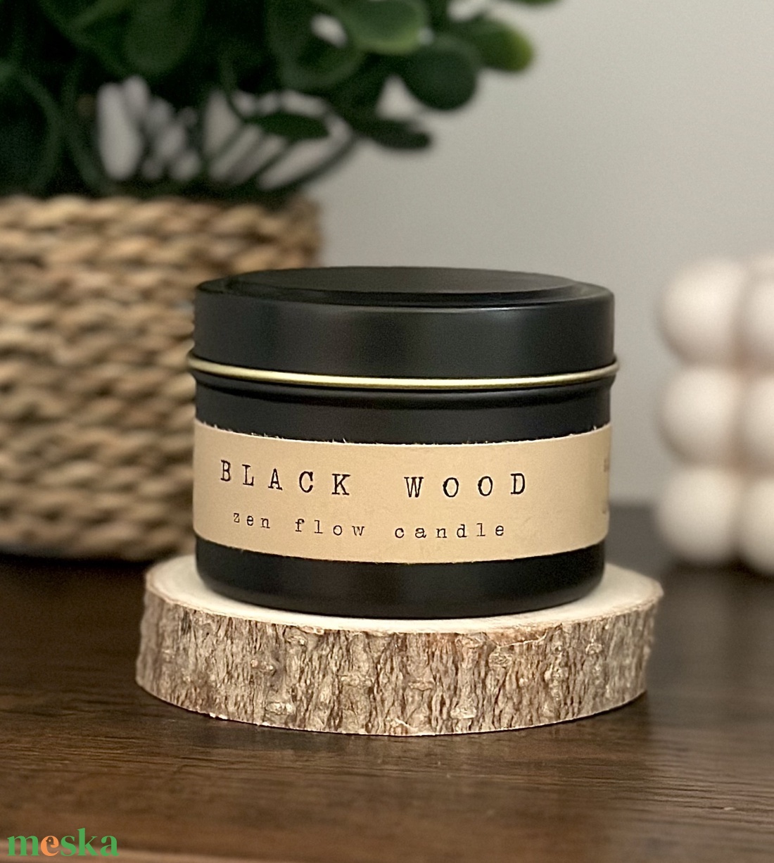 Black wood - szójaviasz gyertya - otthon & életmód - gyertya, illat, aroma - gyertya - Meska.hu