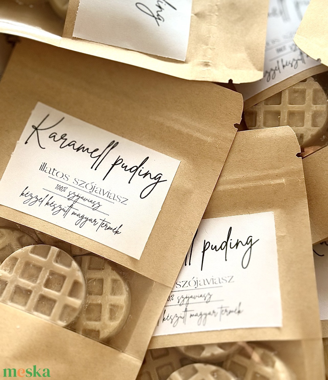 Karamell puding - illatos szójaviasz - otthon & életmód - gyertya, illat, aroma - illatviasz - Meska.hu