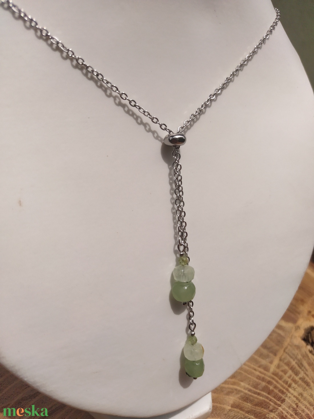 Prehnit nyaklánc ZenGem Jewellery Essentia collection - esküvő - ékszer - nyaklánc - Meska.hu