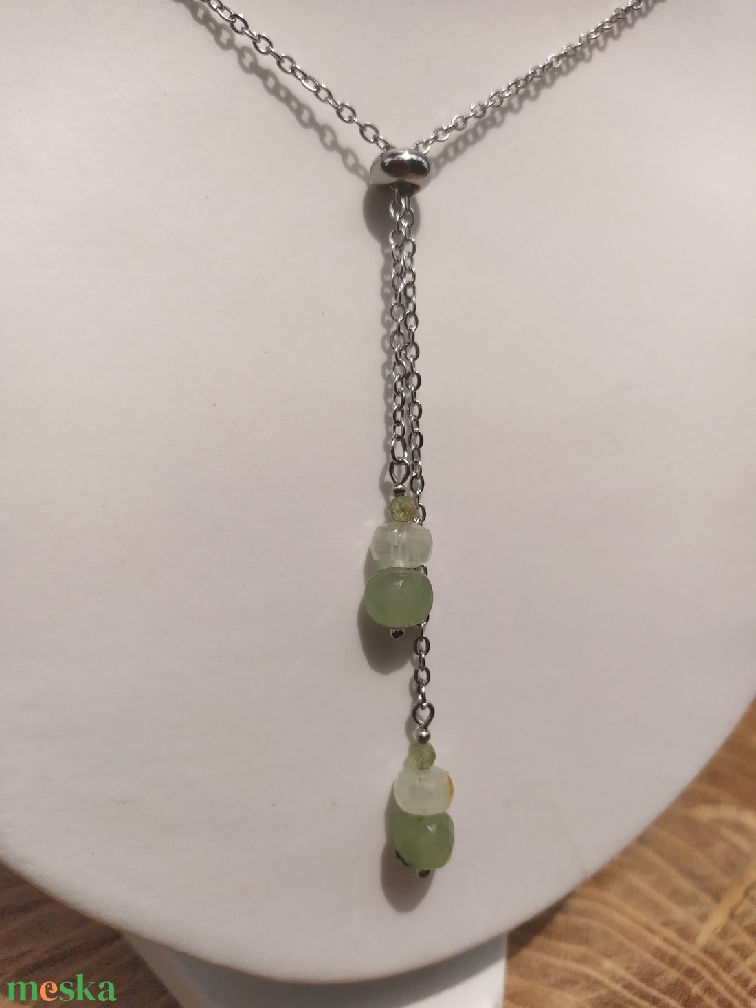 Prehnit nyaklánc ZenGem Jewellery Essentia collection - esküvő - ékszer - nyaklánc - Meska.hu