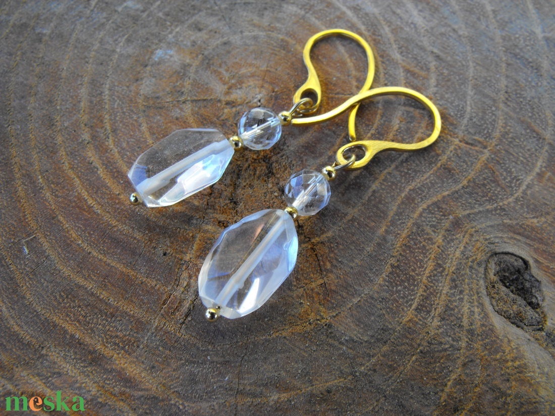 Ragyogó kristályok fülbevaló - ékszer - fülbevaló - lógó fülbevaló - Meska.hu