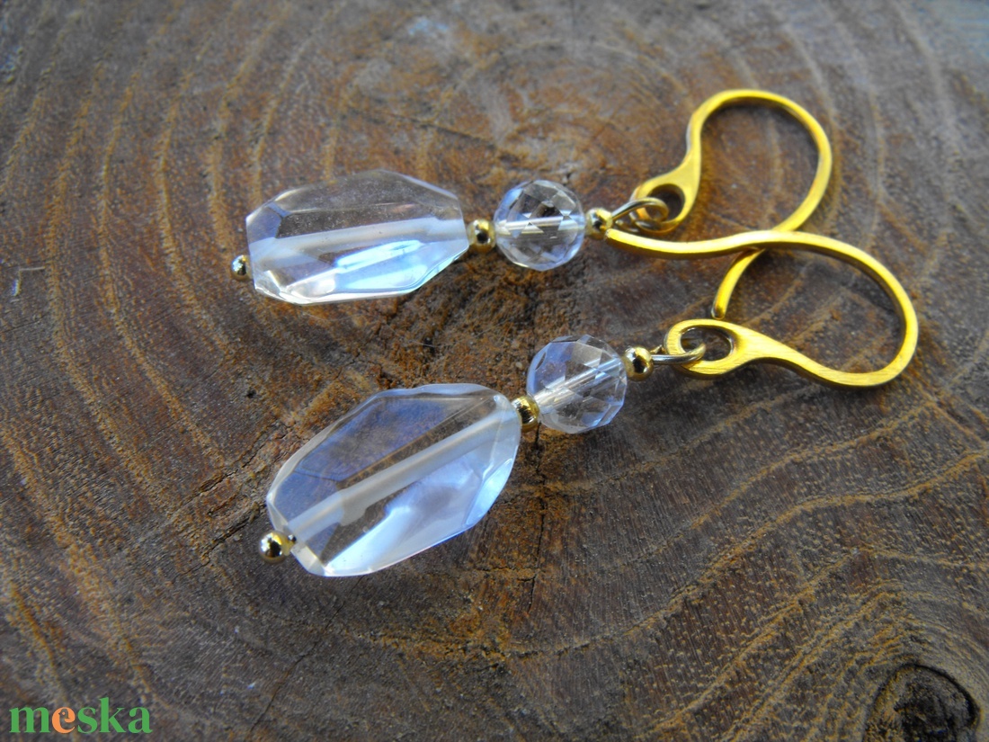 Ragyogó kristályok fülbevaló - ékszer - fülbevaló - lógó fülbevaló - Meska.hu