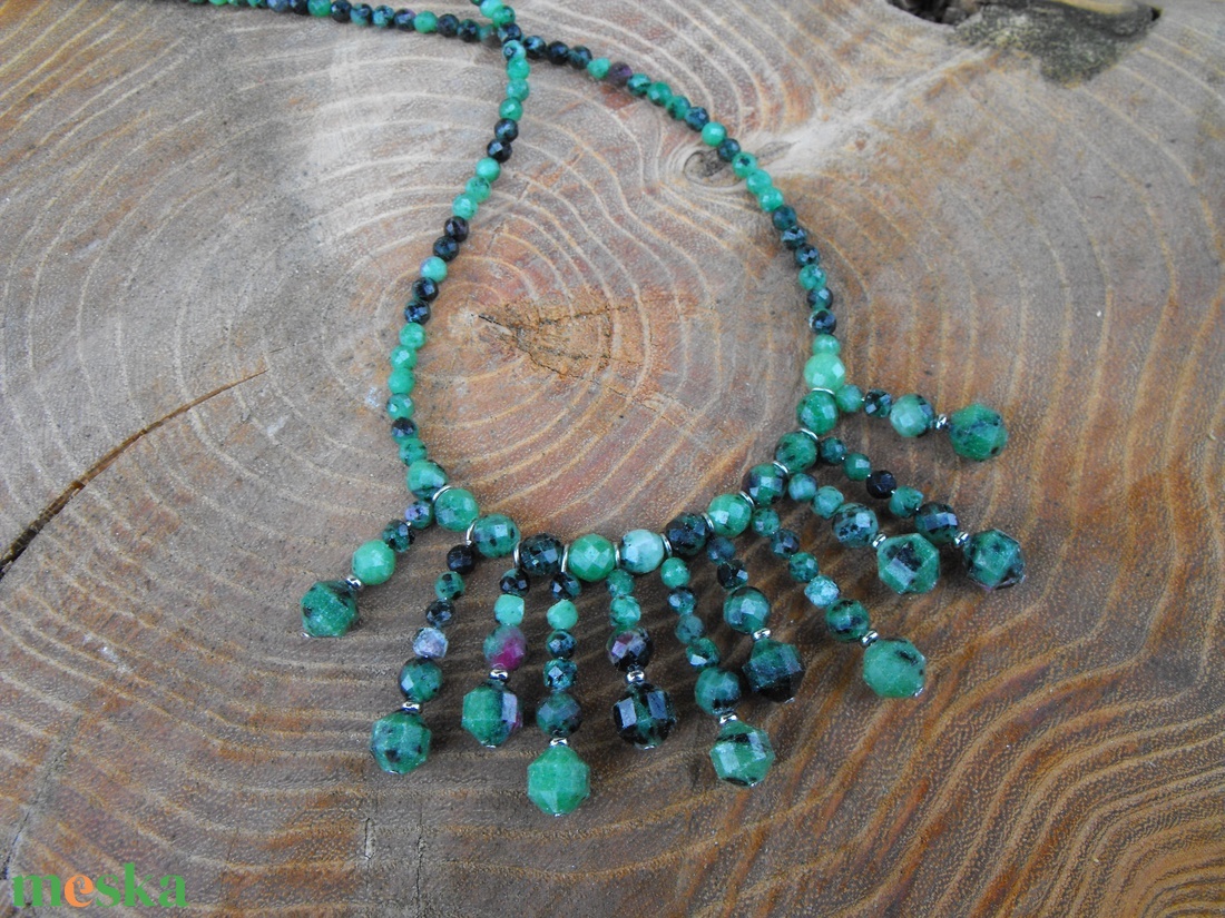 Ruby zoisite nyaklánc - ékszer - nyaklánc - medál - Meska.hu