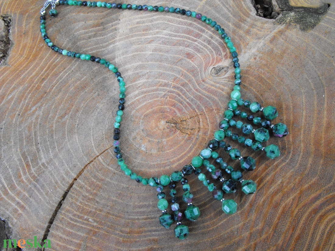 Ruby zoisite nyaklánc - ékszer - nyaklánc - medál - Meska.hu