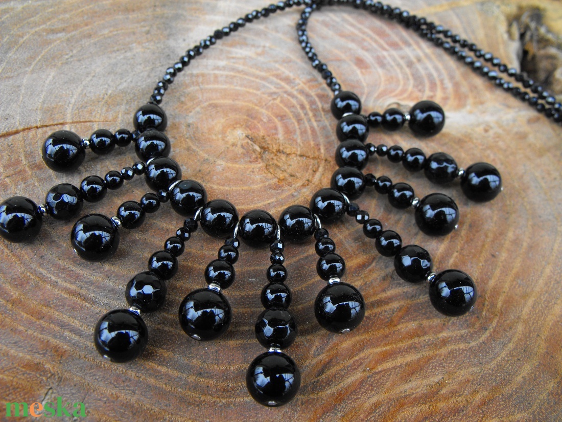 Ónix nyaklánc - ékszer - nyaklánc - medál - Meska.hu