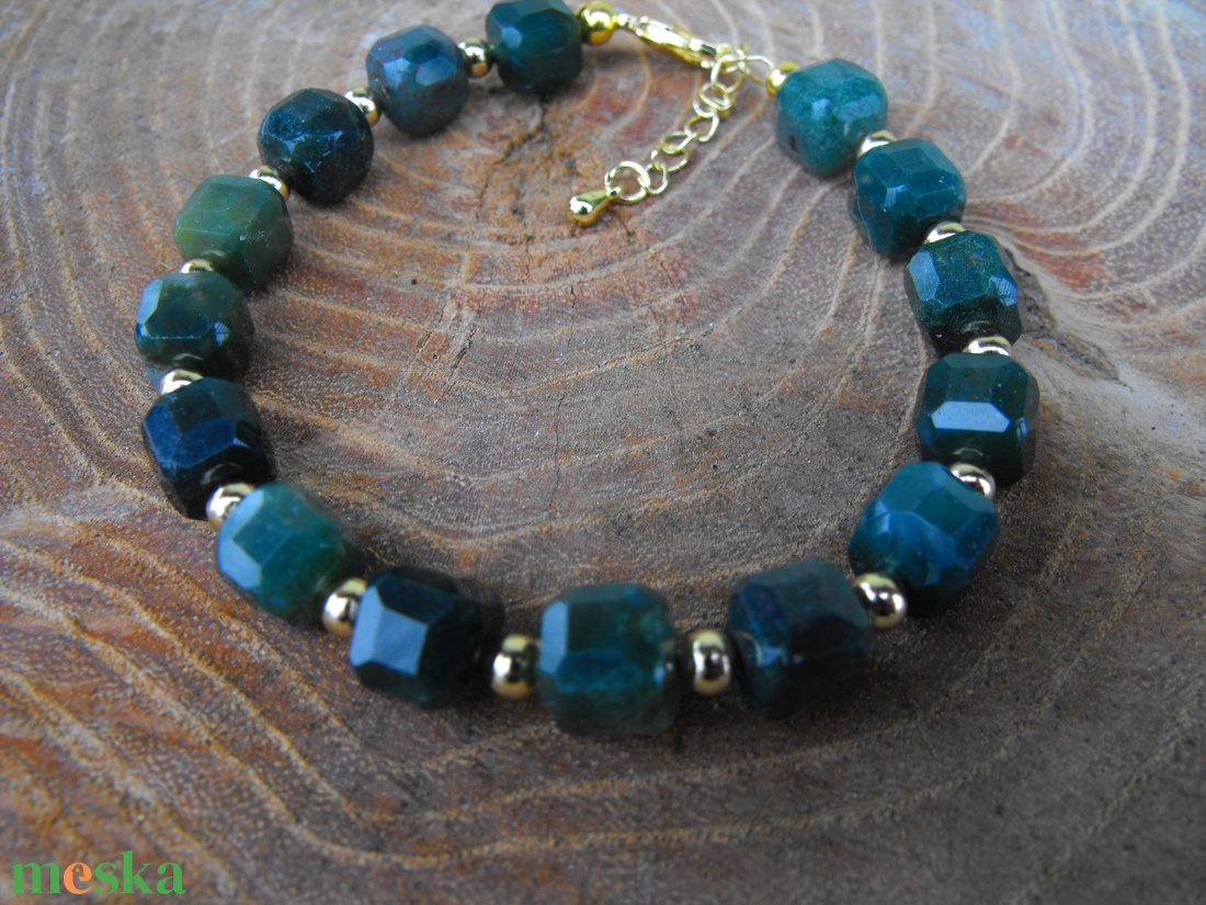 Mohaachát karkötő, acél szerelékkel - ékszer - karkötő - ásványkarkötő - Meska.hu