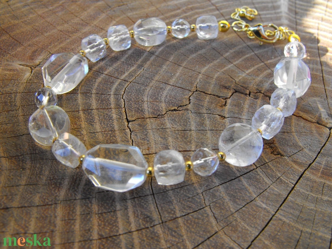 Ragyogó hegyikristályok karkötő - ékszer - karkötő - ásványkarkötő - Meska.hu