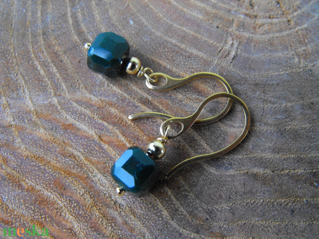 Moha achát  acél fülbevaló - ékszer - fülbevaló - lógó fülbevaló - Meska.hu