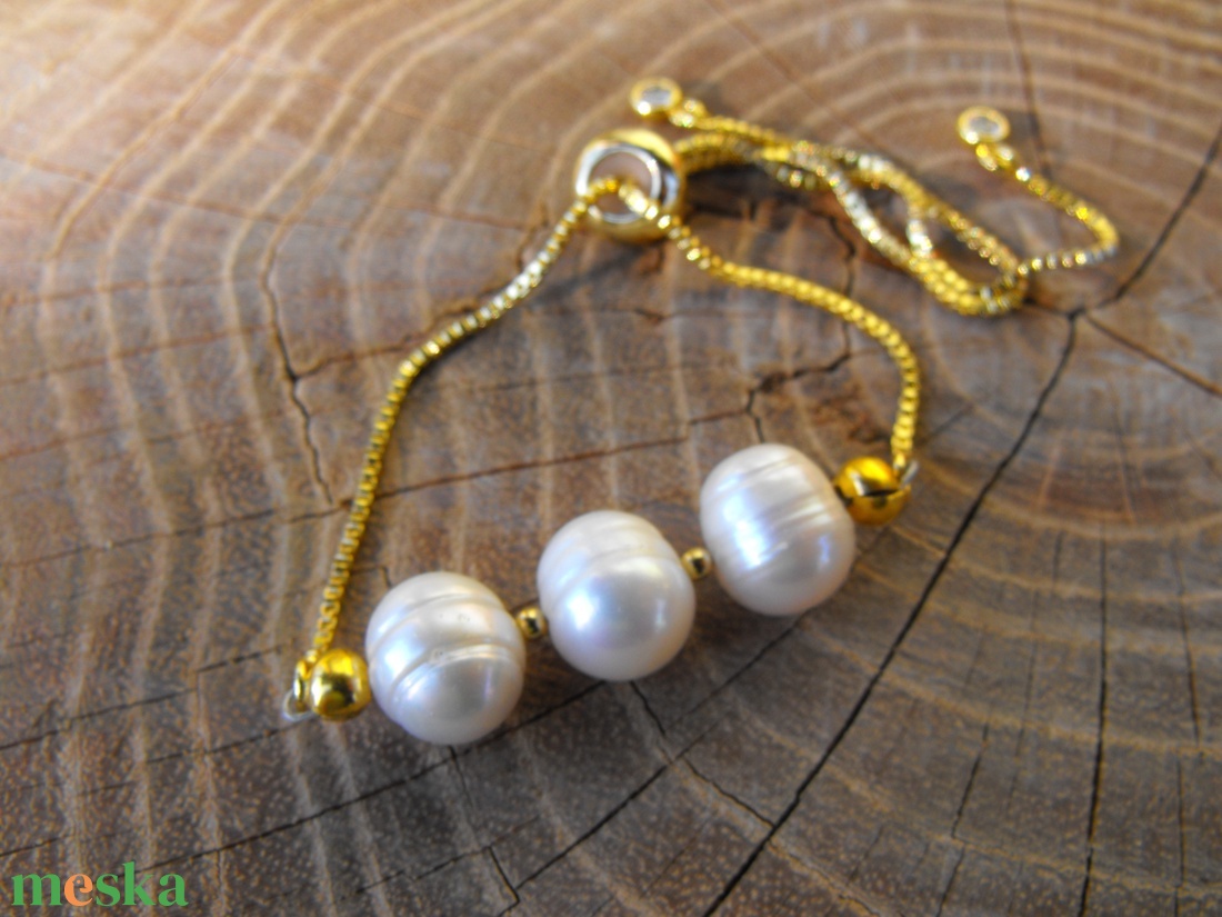 Láncos  karkötő, acél szerelékkel - ékszer - karkötő - ásványkarkötő - Meska.hu