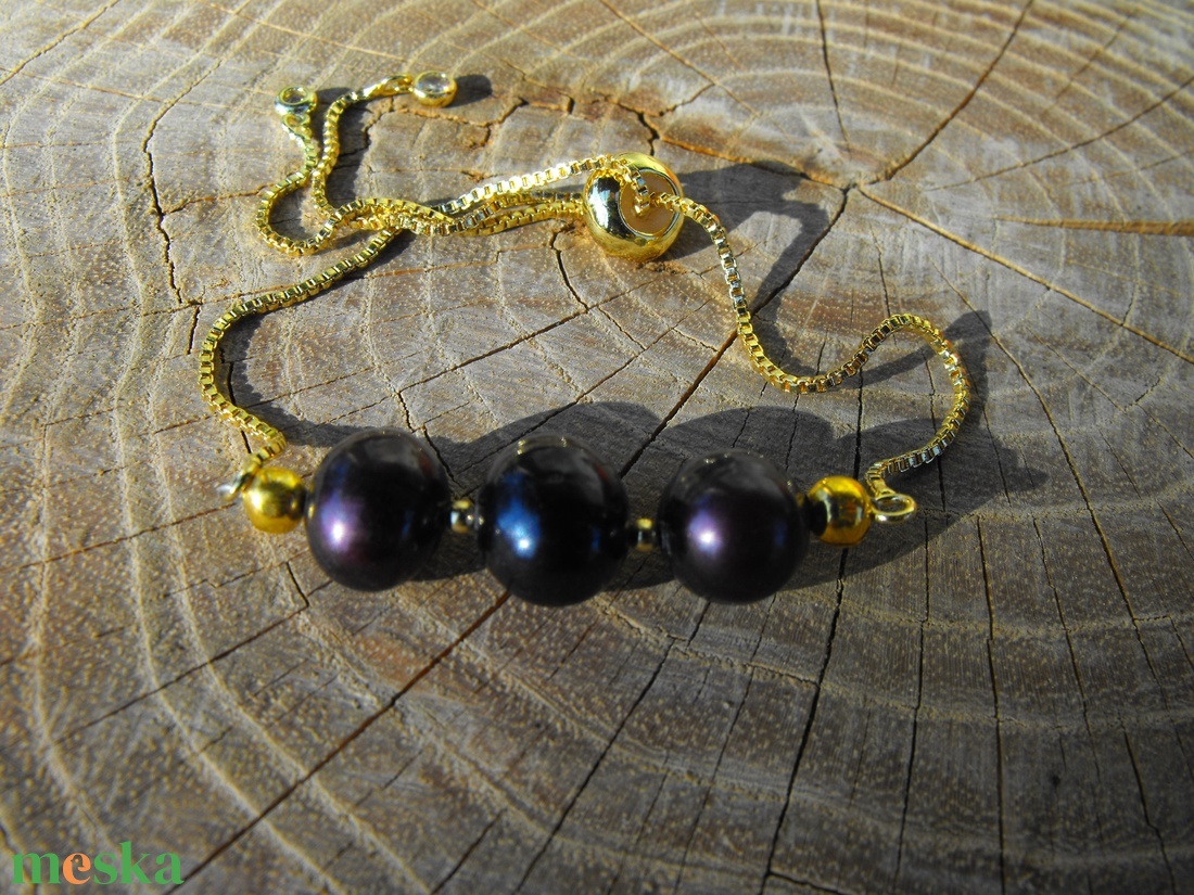 Láncos  karkötő, acél szerelékkel - ékszer - karkötő - ásványkarkötő - Meska.hu