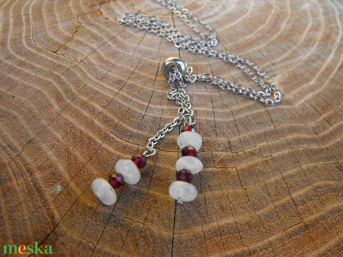 Holdkő, gránát nyaklánc  - esküvő - ékszer - nyaklánc - Meska.hu