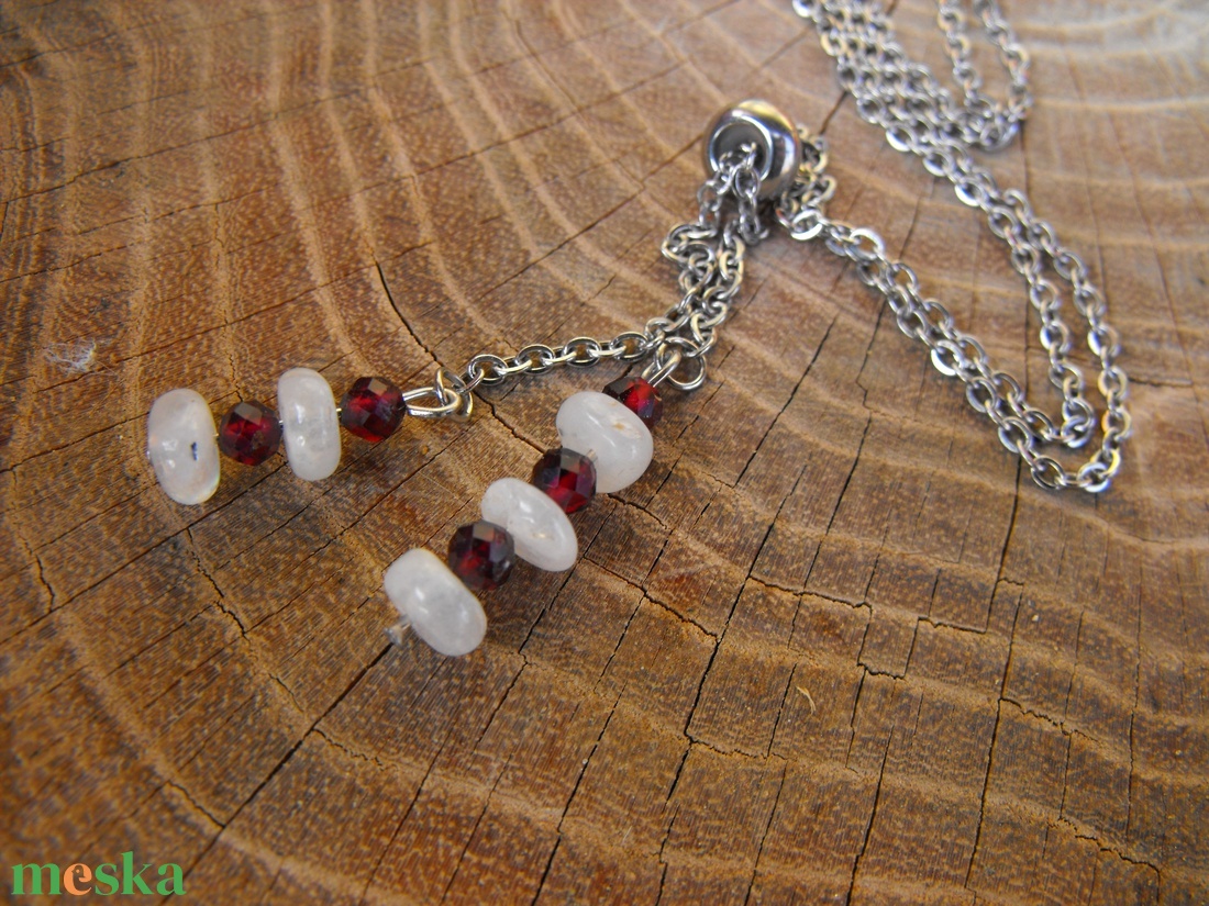 Holdkő, gránát nyaklánc  - esküvő - ékszer - nyaklánc - Meska.hu