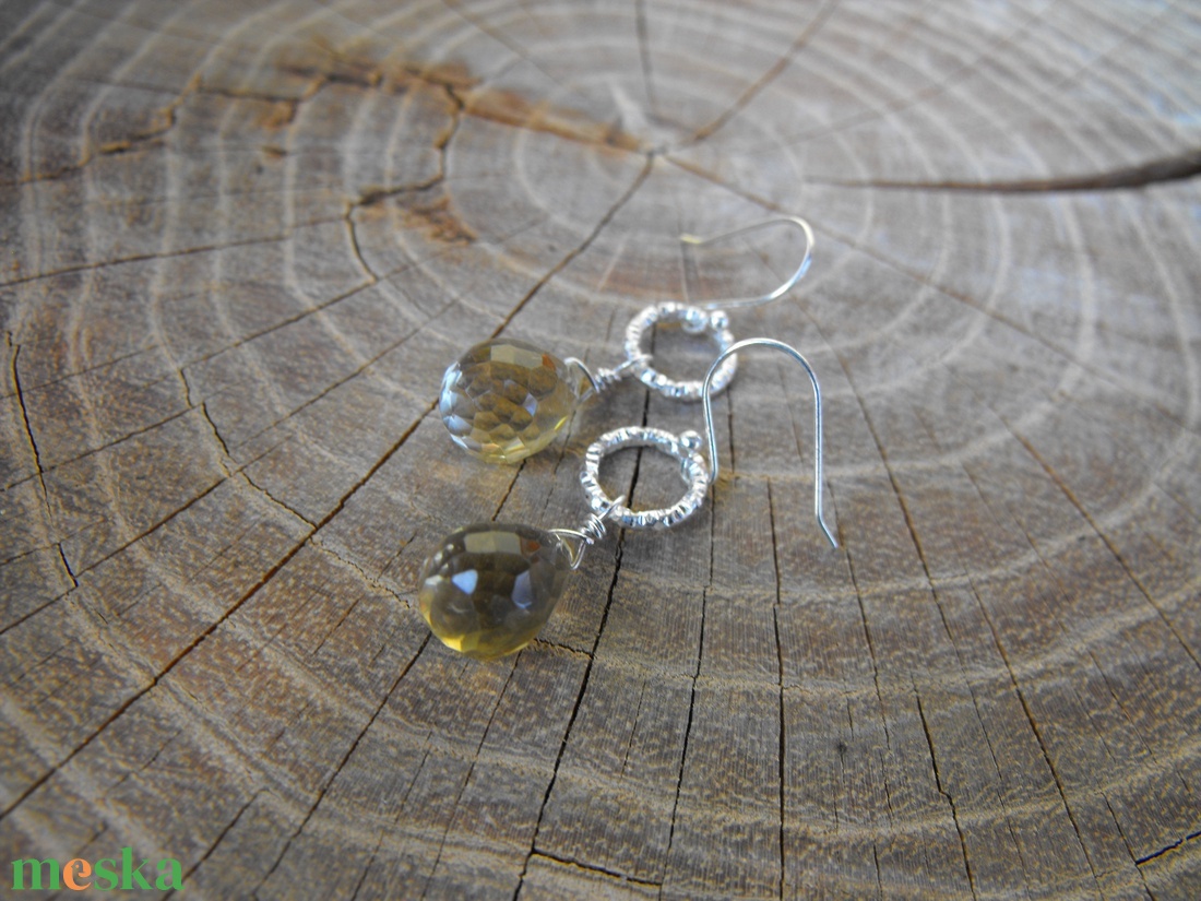 Citromkvarc, fülbevaló - ékszer - fülbevaló - lógó fülbevaló - Meska.hu