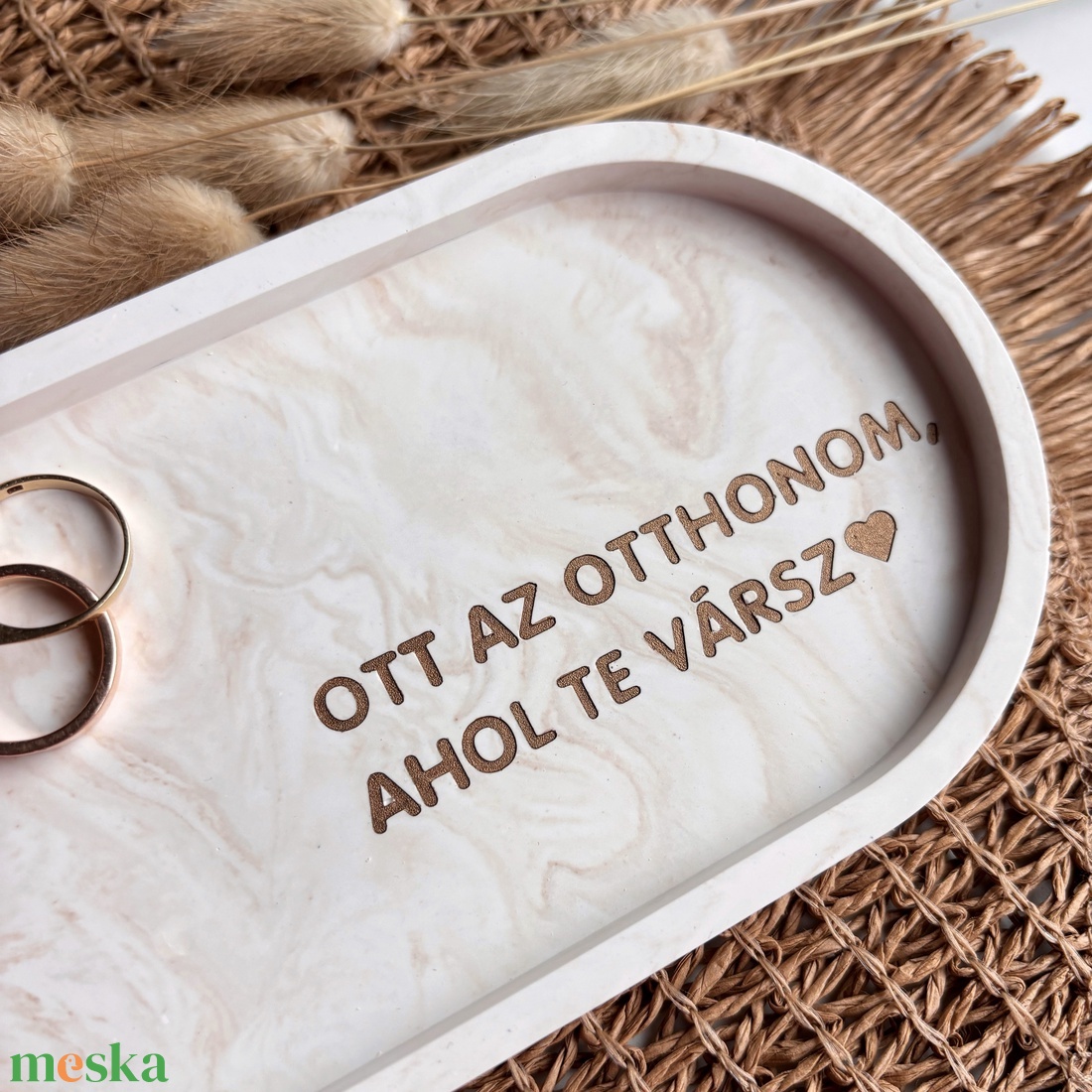 OTT AZ OTTHONOM, AHOL TE VÁRSZ - közepes tálka - otthon & életmód - dekoráció - asztal és polc dekoráció - dekorációs tál, tartó - Meska.hu