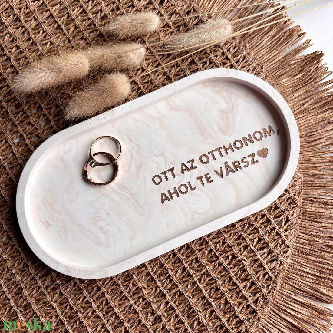 OTT AZ OTTHONOM, AHOL TE VÁRSZ - közepes tálka - otthon & életmód - dekoráció - asztal és polc dekoráció - dekorációs tál, tartó - Meska.hu