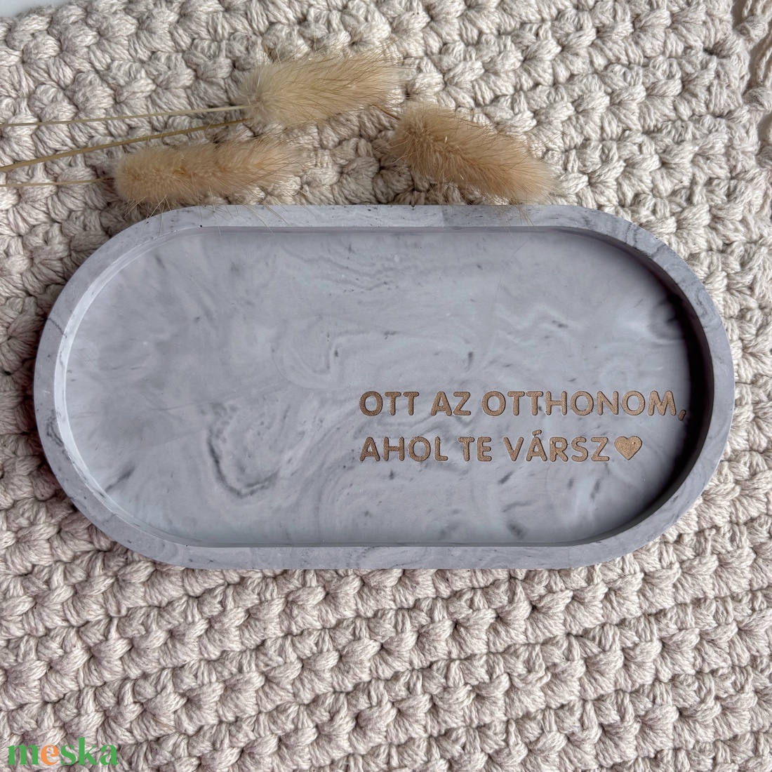 OTT AZ OTTHONOM, AHOL TE VÁRSZ - közepes tálka - otthon & életmód - dekoráció - asztal és polc dekoráció - dekorációs tál, tartó - Meska.hu