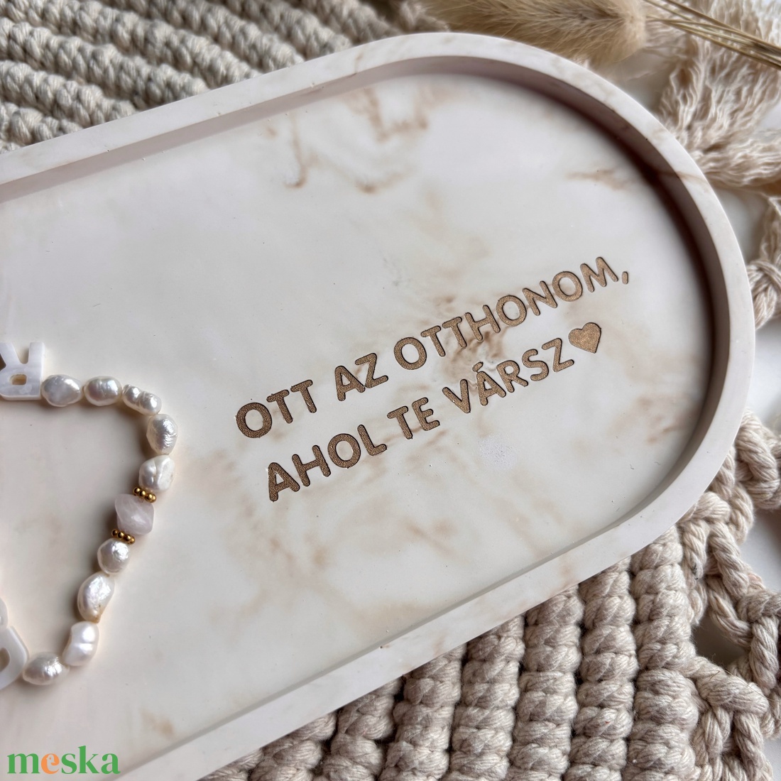 OTT AZ OTTHONOM, AHOL TE VÁRSZ - nagy tálka - otthon & életmód - dekoráció - asztal és polc dekoráció - dekorációs tál, tartó - Meska.hu