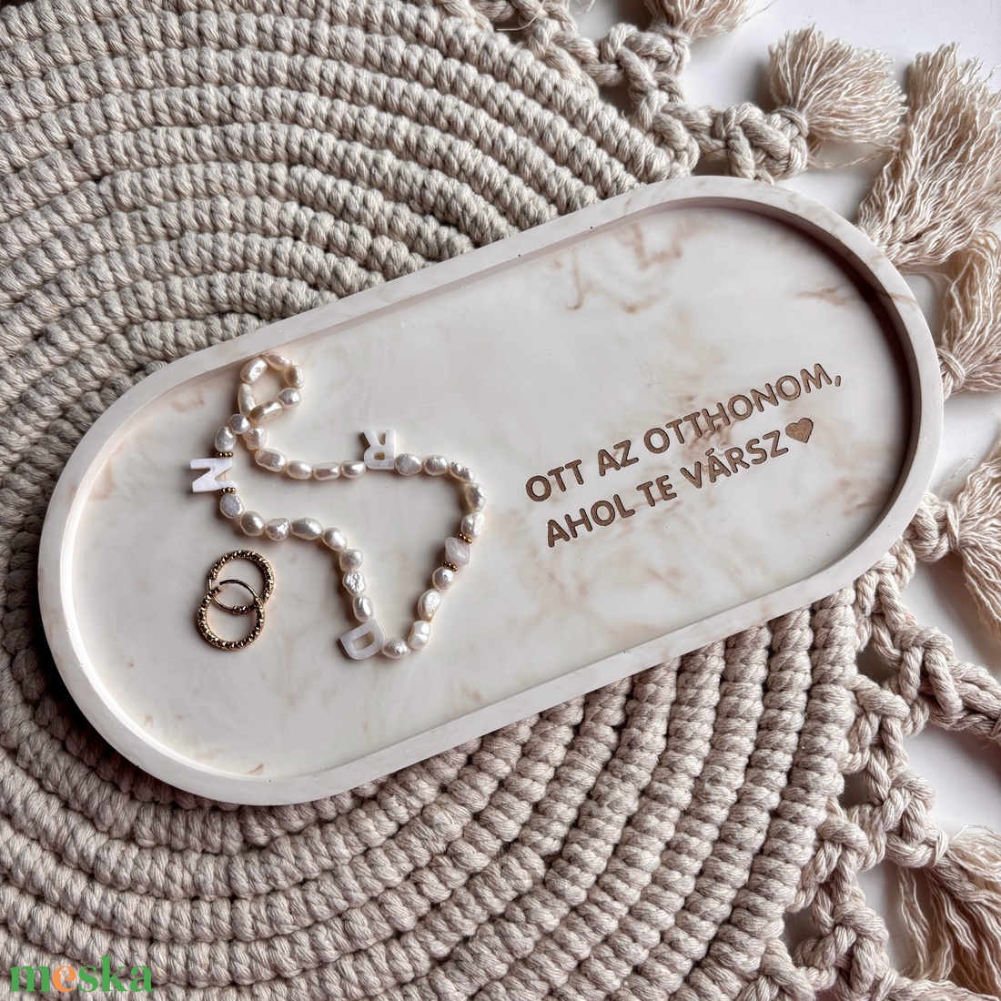 OTT AZ OTTHONOM, AHOL TE VÁRSZ - nagy tálka - otthon & életmód - dekoráció - asztal és polc dekoráció - dekorációs tál, tartó - Meska.hu