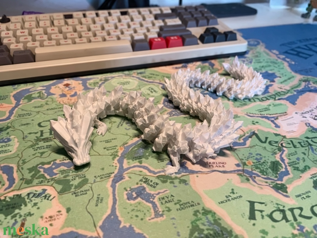 Articulated Shardscale Dragon � 50 cm-es mozgatható kristálysárkány figura � 3D nyomtatott - otthon & életmód - dekoráció - dísztárgy - Meska.hu