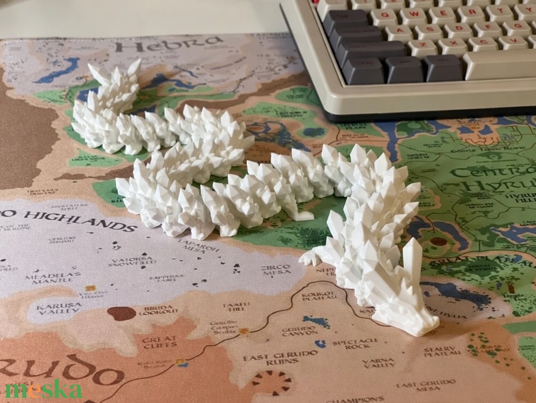 Articulated Shardscale Dragon � 50 cm-es mozgatható kristálysárkány figura � 3D nyomtatott - otthon & életmód - dekoráció - dísztárgy - Meska.hu