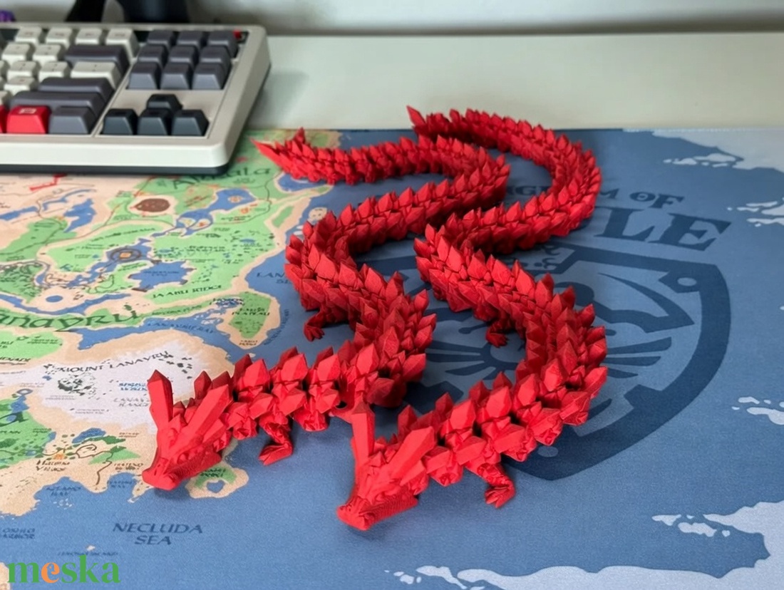 Articulated Shardscale Dragon � 50 cm-es mozgatható kristálysárkány figura � 3D nyomtatott - otthon & életmód - dekoráció - dísztárgy - Meska.hu