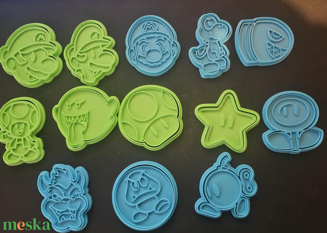 Super Mario Sütikiszúró és Gyurma Bélyegző Készlet � 13 darabos Mario szett � 3D nyomtatott - otthon & életmód - konyhafelszerelés, tálalás - sütés, főzés - sütikiszúró - Meska.hu